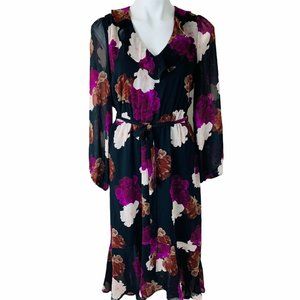 EUC Banana Republic Black Floral Women’s Dress Size Medium